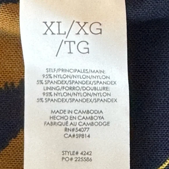 CAbi Navy Floral Midnight Midi  Dress, Size Extra Large - Picture 13 of 14